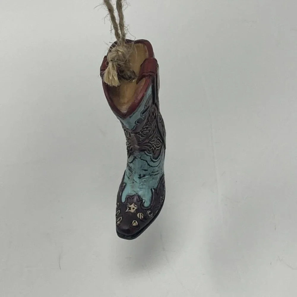 New Blue Cowboy Boot CHRISTMAS  ORNAMENT 3” Western Country Ranch  Cowgirl‎